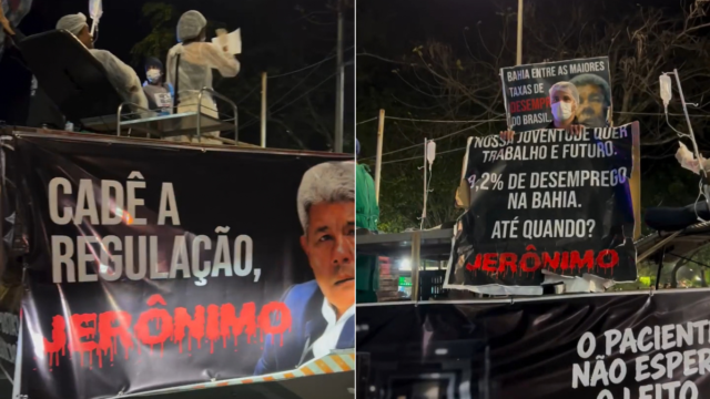População de Senhor do Bonfim protesta contra a fila da regulação na saúde