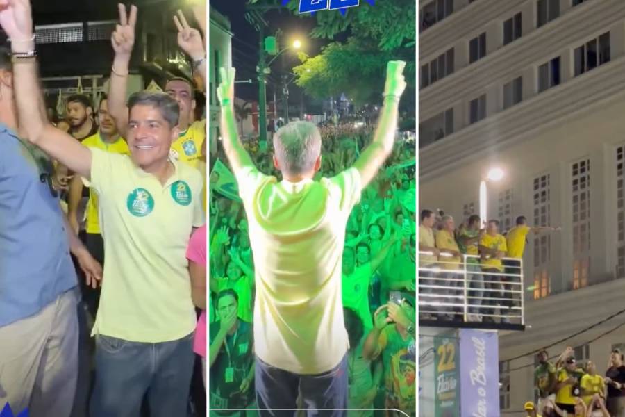 ACM Neto diz a Lula que "a Bahia não pertence ao PT" em ato pró-Flávio Bolsonaro na Barra