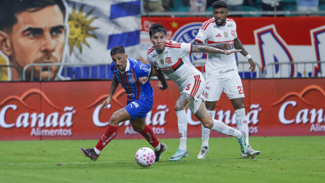 Bahia é goleado pelo Flamengo por 3 a 0 na Fonte Nova e perde chance de entrar no G-4