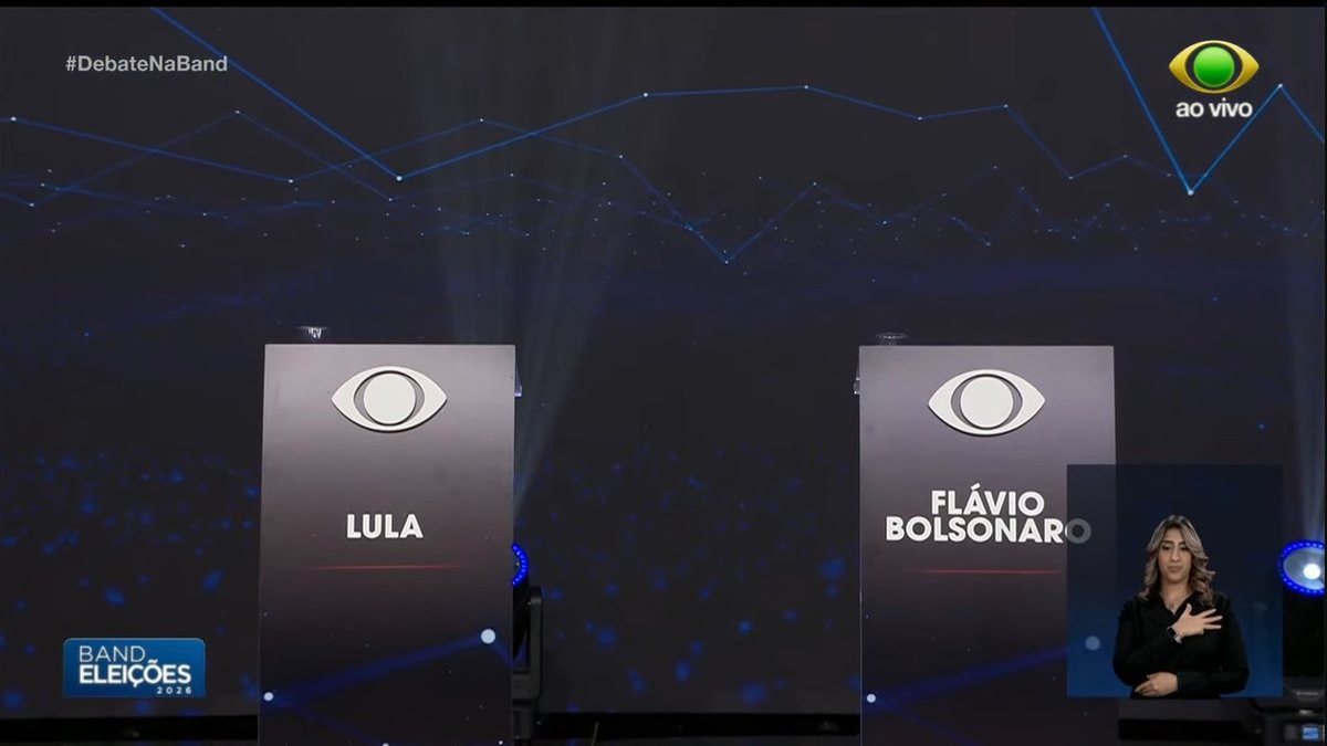 Band mantém debate com Lula e púlpito vazio de Flávio Bolsonaro no segundo turno