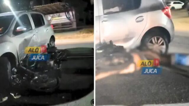 Carro e moto batem na BA-001, em Mar Grande, e deixam pessoas caídas na pista