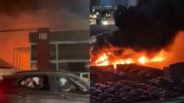 INCÊNDIO: fogo atinge concessionária em Luís Eduardo Magalhães e moradores retiram carros às pressas