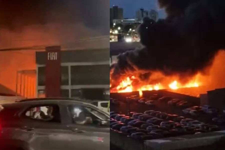 INCÊNDIO: fogo atinge concessionária em Luís Eduardo Magalhães e moradores retiram carros às pressas