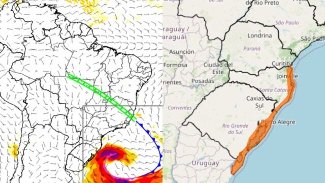 Inmet alerta para ciclone extratropical e ventos costeiros no Sul do país neste fim de semana