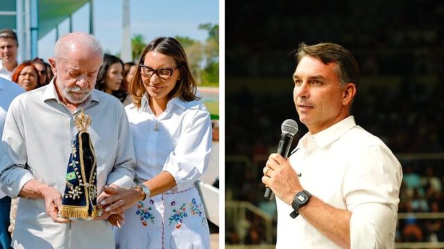 Lula e Flávio Bolsonaro vão a missas no feriado de Nossa Senhora Aparecida em meio a polêmica eleitoral
