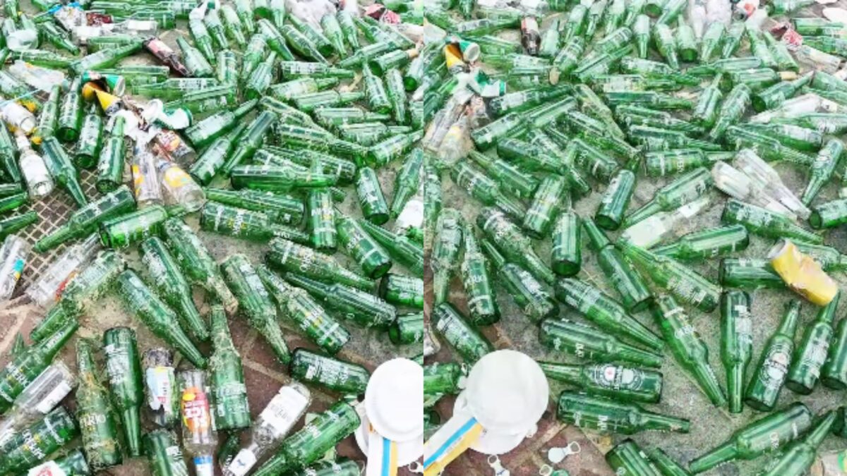 Mergulhadores retiram 263 garrafas de cerveja do fundo do mar entre o Porto da Barra e o Parque Marinho
