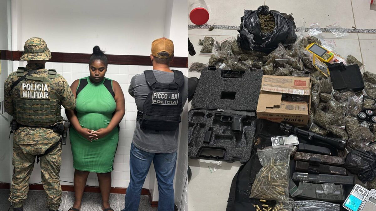 Mulher suspeita de ligação com facção é presa com munição de fuzil e drogas na rodoviária de Feira de Santana