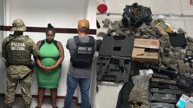 Mulher suspeita de ligação com facção é presa com munição de fuzil e drogas na rodoviária de Feira de Santana