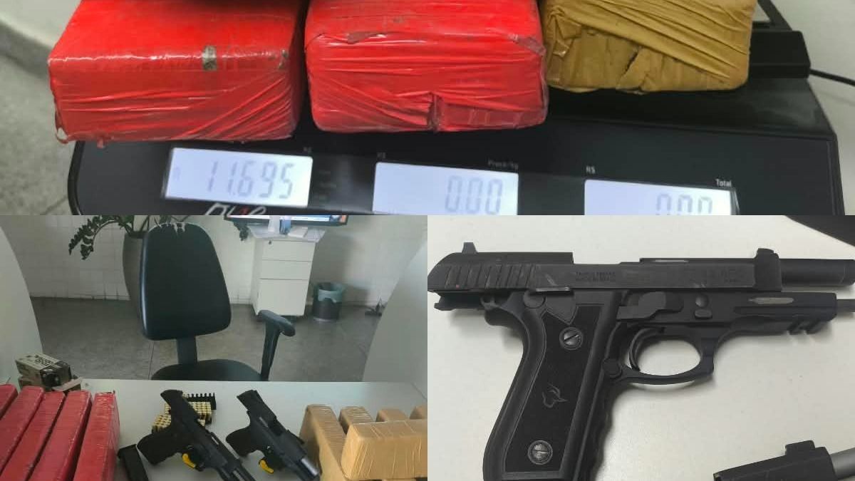 Operação da PM prende dois em Senhor do Bonfim e apreende pistolas, munições e maconha