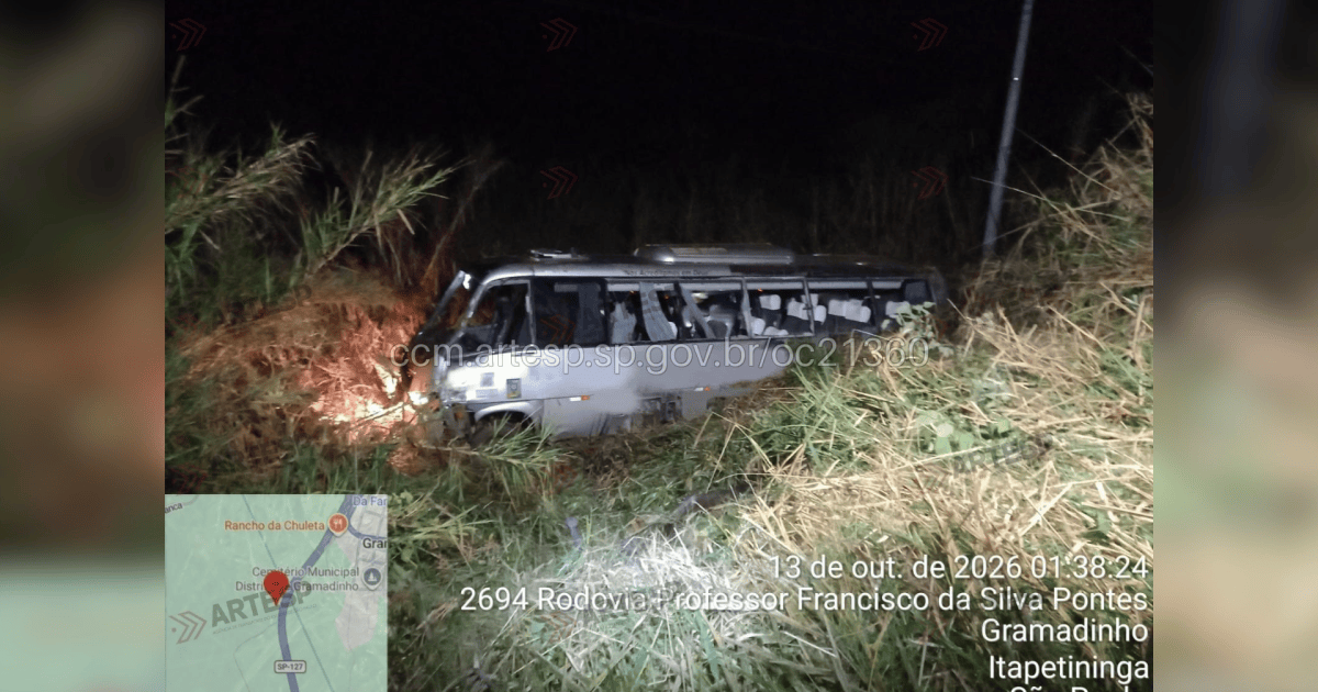 TRAGÉDIA: Micro-ônibus capota em rodovia de Itapetininga (SP) e deixa três mortos e 14 feridos