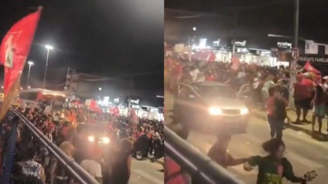 VIOLÊNCIA: Homem atira para o alto durante ato pró-Lula na Universidade Federal de Sergipe, em Aracaju